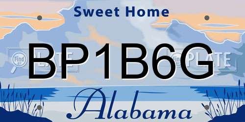 BP1B6G Alabama License Plate