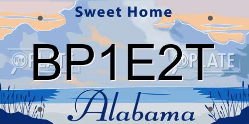 BP1E2T Alabama License Plate