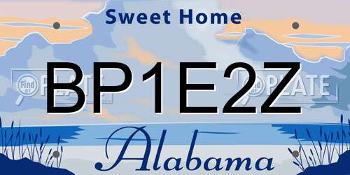 BP1E2Z Alabama License Plate
