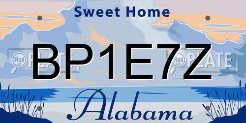BP1E7Z Alabama License Plate