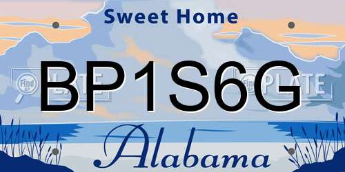 BP1S6G Alabama License Plate