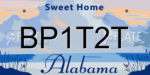 BP1T2T Alabama License Plate