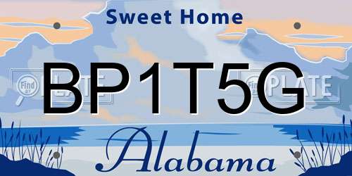BP1T5G Alabama License Plate