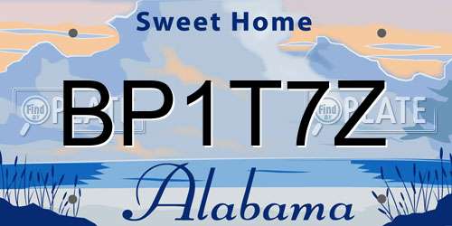 BP1T7Z Alabama License Plate