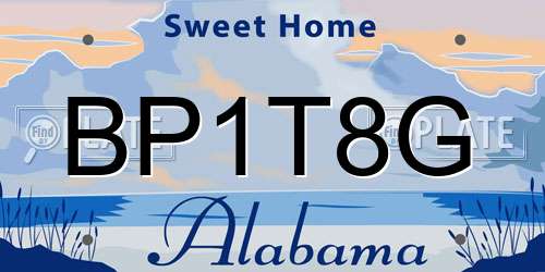 BP1T8G Alabama License Plate
