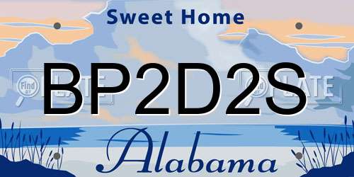 BP2D2S Alabama License Plate