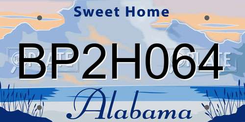 BP2H064 Alabama License Plate