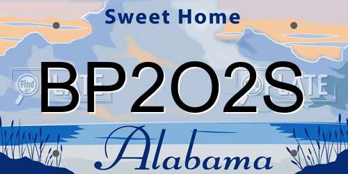 BP2O2S Alabama License Plate