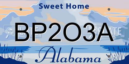 BP2O3A Alabama License Plate