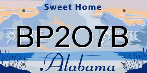 BP2O7B Alabama License Plate