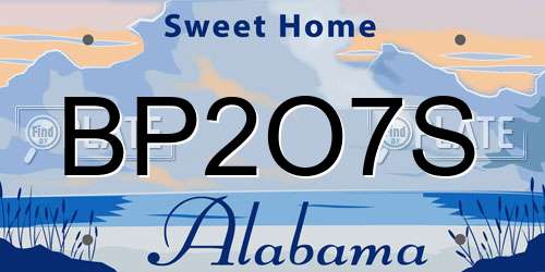 BP2O7S Alabama License Plate