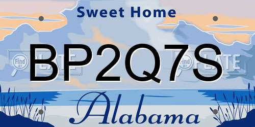 BP2Q7S Alabama License Plate