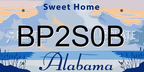 BP2S0B Alabama License Plate