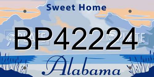 BP42224 Alabama License Plate