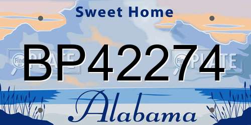 BP42274 Alabama License Plate
