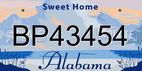 BP43454 Alabama License Plate