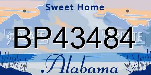 BP43484 Alabama License Plate