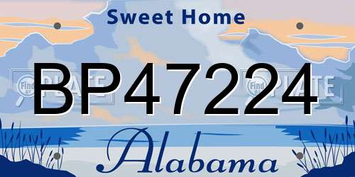 BP47224 Alabama License Plate