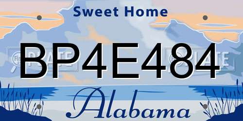 BP4E484 Alabama License Plate
