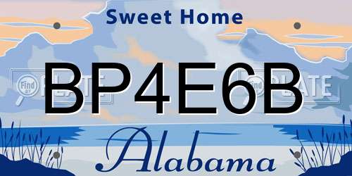 BP4E6B Alabama License Plate