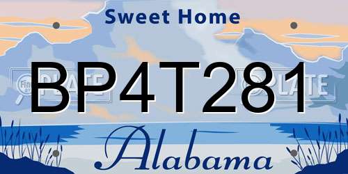 BP4T281 Alabama License Plate