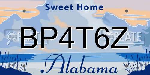 BP4T6Z Alabama License Plate