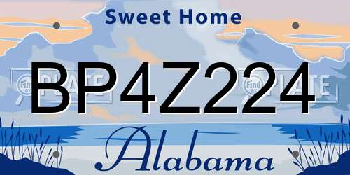 BP4Z224 Alabama License Plate