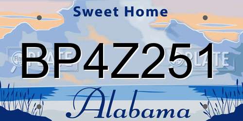 BP4Z251 Alabama License Plate