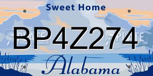 BP4Z274 Alabama License Plate