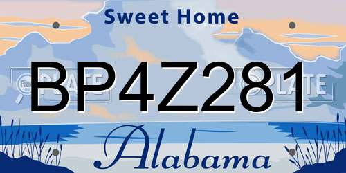 BP4Z281 Alabama License Plate