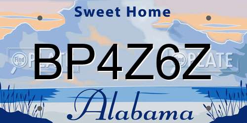 BP4Z6Z Alabama License Plate