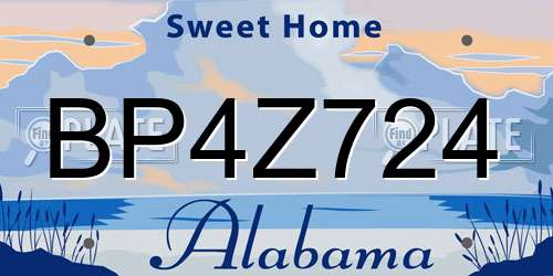 BP4Z724 Alabama License Plate