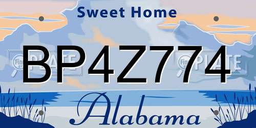 BP4Z774 Alabama License Plate
