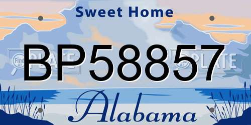 BP58857 Alabama License Plate