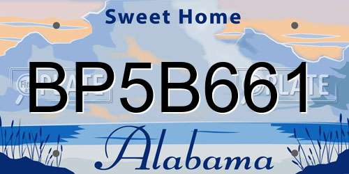 BP5B661 Alabama License Plate