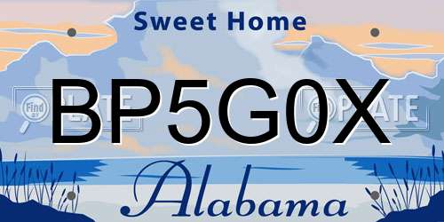 BP5G0X Alabama License Plate