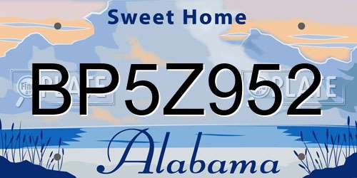 BP5Z952 Alabama License Plate