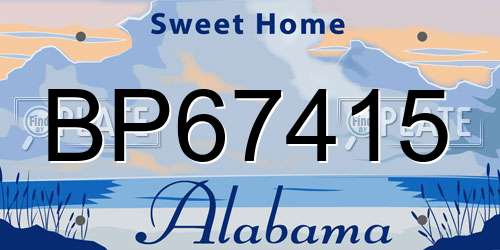 BP67415 Alabama License Plate