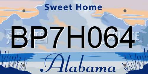 BP7H064 Alabama License Plate