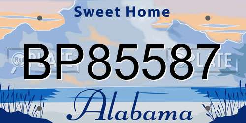 BP85587 Alabama License Plate