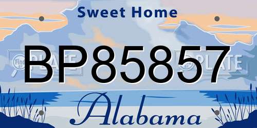BP85857 Alabama License Plate