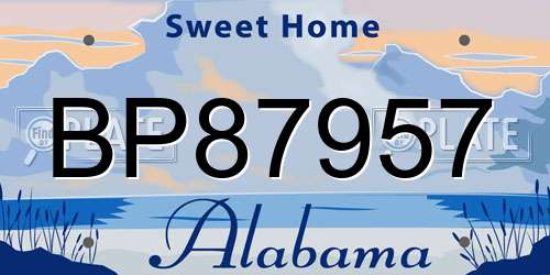 BP87957 Alabama License Plate