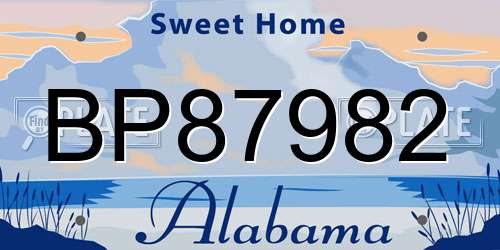 BP87982 Alabama License Plate