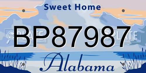 BP87987 Alabama License Plate