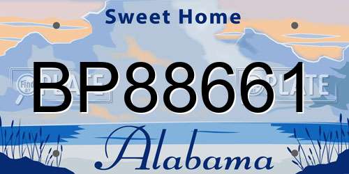 BP88661 Alabama License Plate