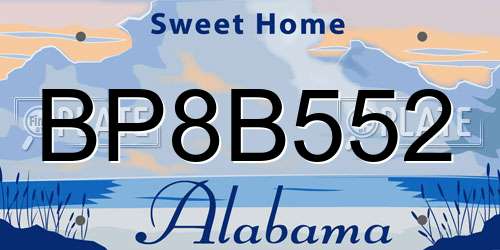 BP8B552 Alabama License Plate