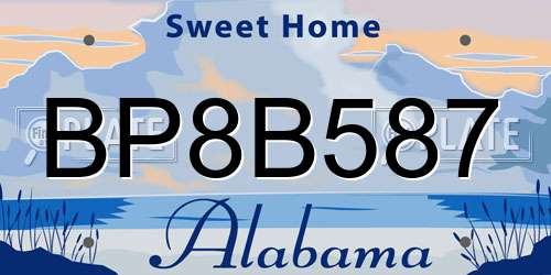 BP8B587 Alabama License Plate