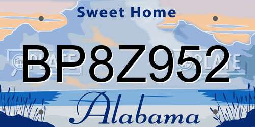 BP8Z952 Alabama License Plate