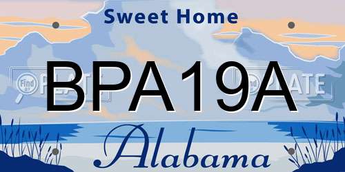 BPA19A Alabama License Plate