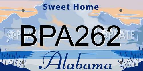 BPA262 Alabama License Plate